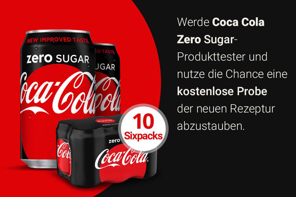 Coca-Cola Zero Sugar - jetzt kostenlos Produkt testen